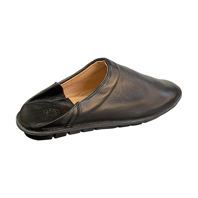 Babouche Homme Orthopédique Cuir Noir