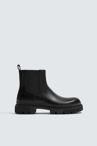 Bottines Homme Chelsea en Cuir Noir